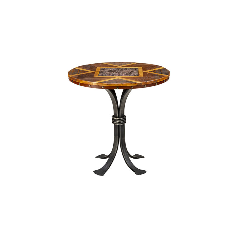 Ghostwood Round End Table - Rustic Reclaimed Wood Furniture